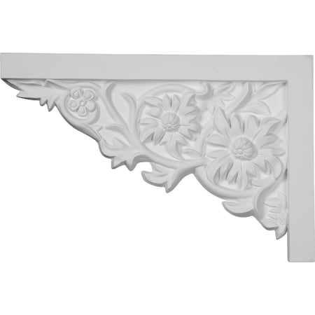 Ekena Millwork 11 3/4"W x 7 7/8"H x 3/4"P Floral Large Stair Bracket, Left SB11X07FL-L